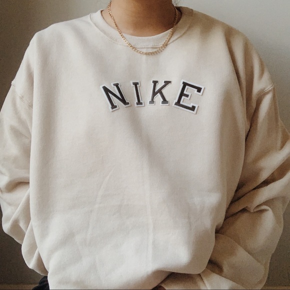 Nike | Sweaters | Nike Beige Crewneck 